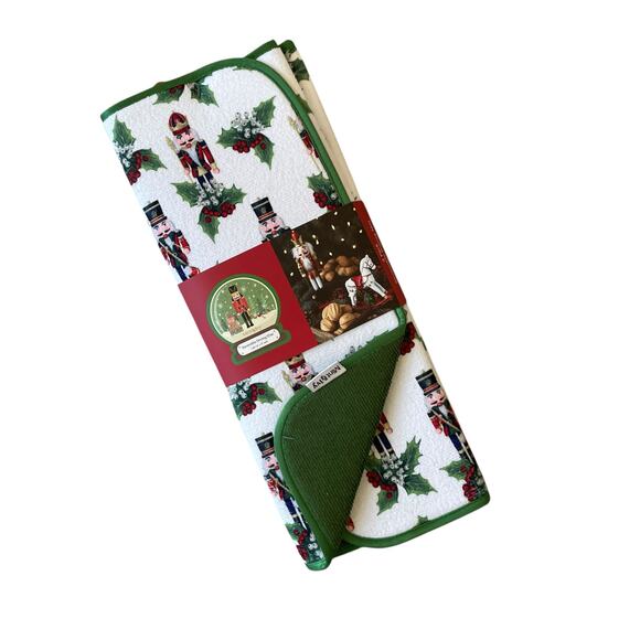 2pc Mint & Ivy NUTCRACKER Kitchen Drying Mats 16x19 Reversible Christmas Holiday - Picture 2 of 12